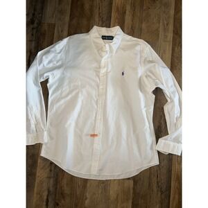 Polo Ralph Lauren White Long Sleeve Oxford Button XL